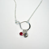 Daughter Gifts, Initial Birthstone Charm Necklace Sterling Silver