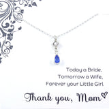 Mother of the Bride or Groom Gift - Gem Drop Necklace, Sterling Silver