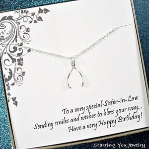 sister in law birthday gift lucky necklace message jewelry