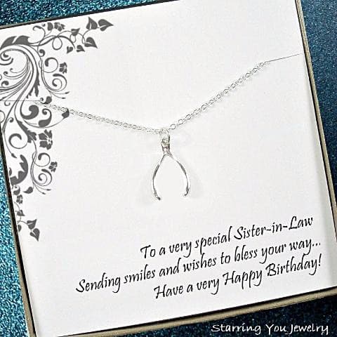 sister in law birthday gift lucky necklace message jewelry