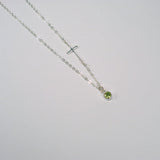 best sister gift sideways cross necklace birthstone silver