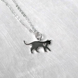 sterling silver cat charm necklace cat lover gifts