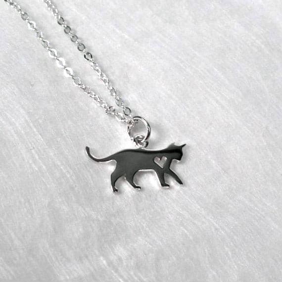 sterling silver cat charm necklace cat lover gifts