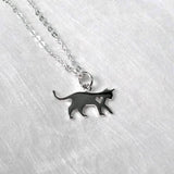 sterling silver cat charm necklace cat lover gifts