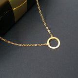 Dainty Simple Circle Necklace Gold 