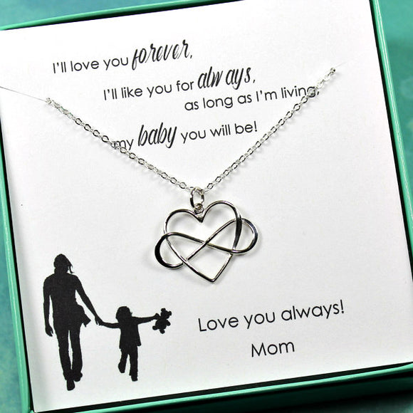 Daughter Gift from Mom on Wedding Day Birthday Silver Necklace