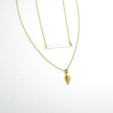 gold layered necklace bar leaf