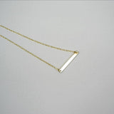 gold bar necklace simple minimalist jewelry