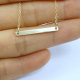 gold bar necklace simple minimalist jewelry