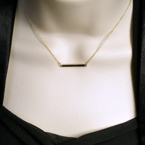 gold bar necklace simple minimalist jewelry
