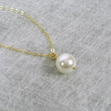 single pearl necklace one pearl simple Swarovski pearl 