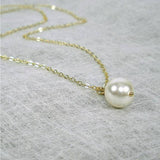 single pearl necklace one pearl simple Swarovski pearl 