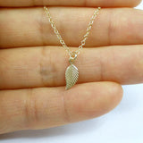 gold layered necklace bar leaf