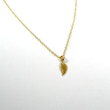 small leaf necklace gold minimalist