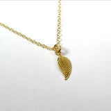 small leaf necklace gold minimalist