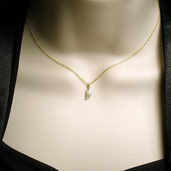 small leaf necklace gold minimalist