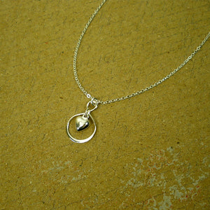 Sterling Silver Infinity Heart Charm Necklace, Dainty Women's Jewelry