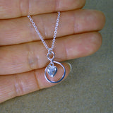 Sterling Silver Infinity Heart Charm Necklace, Dainty Women's Jewelry