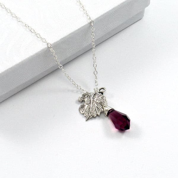 sterling silver leaf pendant necklace