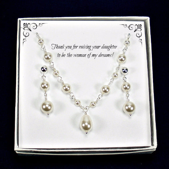 mother of the bride gift pearl wedding jewelry