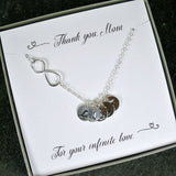 mom gifts personalized kids initial necklace infinity initial silver
