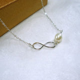 sister gift ideas infinity pearl necklace