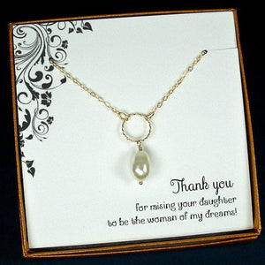 mother bride gifts from groom pearl necklace gold 