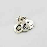 Hand Stamped Small Initial Charms: Sterling Silver