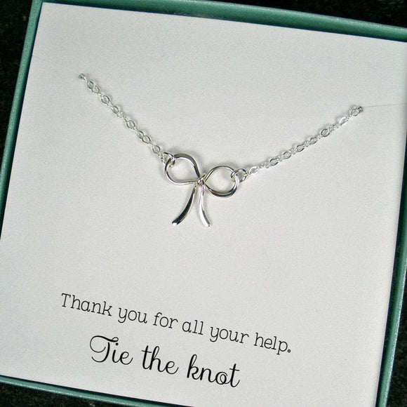 Tie the Knot Necklace Thank You Wedding Party Gifts