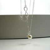 sideways infinity birthstone necklace with initial