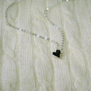 sterling silver heart bead necklace womens