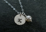 Personalized Mom Gifts, Mom Jewelry, Mothers Day, Gifts for Mom, Birthday Gifts for Mom, Hammered, Initial Charm, Custom, Sterling Silver