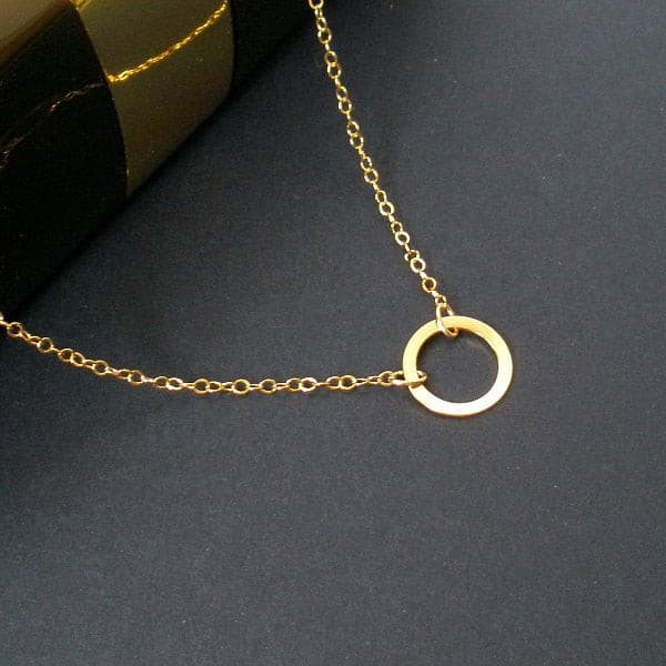 mom gifts gold circle necklace message card jewelry 