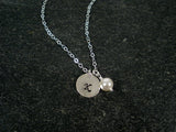 sterling silver hammered initial necklace personalized