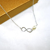 Wedding Party Gift Bridesmaid Infinity Necklace Sterling Silver