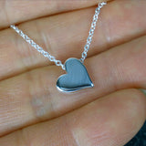 sterling silver heart bead necklace womens