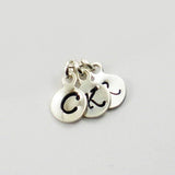 Hand Stamped Small Initial Charms: Sterling Silver