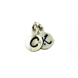 Hand Stamped Small Initial Charms: Sterling Silver