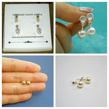 3 pair earring set pearl gold stud seashell dangle earrings