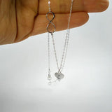 sideways infinity initial necklace personalized sterling silver