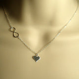 bridesmaid gift infinity initial necklace