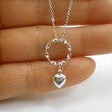 Small heart jewelry dangle drop sterling silver