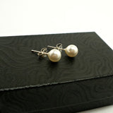 sterling silver small pearl stud earrings