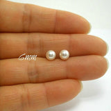 sterling silver small pearl stud earrings