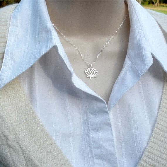 birthday gift for mom sterling silver lotus necklace