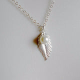 sister jewelry gift dainty leaf necklace