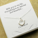 gifts for her horseshoe necklace message card jewelry
