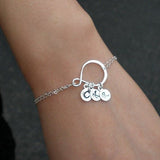 mom initial bracelet silver personalized gift