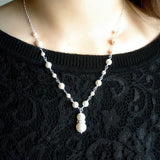 pearl wedding necklace swarovski sterling silver