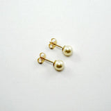 tiny pearl stud earrings gold 